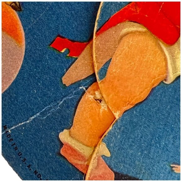 Vintage Tri Fold Advertising Cardboard Fan Boy With Circus Pigs Blue Folding - Picture 10 of 14